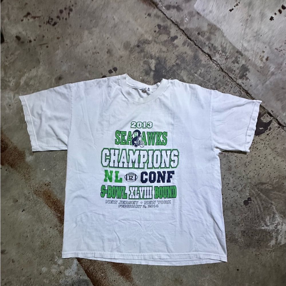 White Seahawks Champions T-Shirt